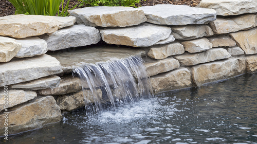 Serene Waterfall Feature: A...