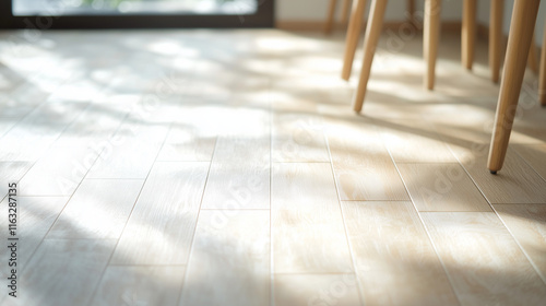 Sunlit Wooden Floor with Ch...