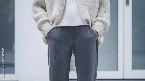 Cozy Casual Chic: Grey Trou...