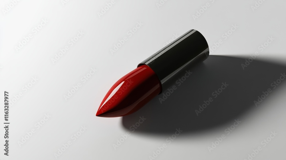 Closeup of a classic red lipstick tube, a symbol of beauty and glamour, isolated on a black background
Closeup of a classic red lipstick tube, a symbol of beauty and glamour, isolated on a black background