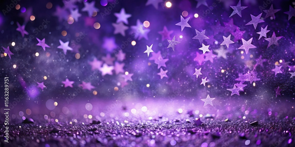 Purple Glitter Background with Falling Stars and Sparkling Lights Purple Glitter Background with Falling Stars and Sparkling Lights