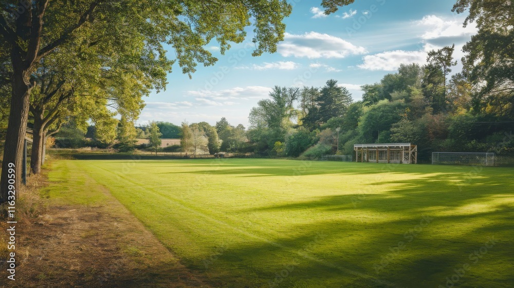 Lush green grass field perfect for sports and leisure Lush green grass field perfect for sports and leisure