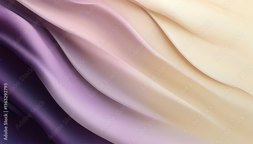 Fototapeta premium Soft Beige and Deep Purple Gradient Waves Flowing Gently on a Calm Background