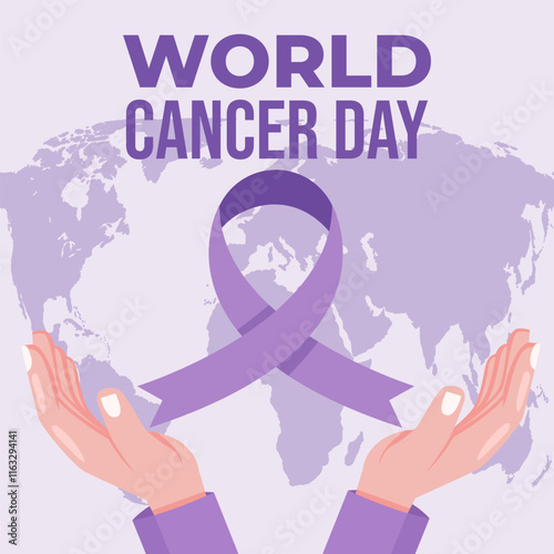 world cancer day illustration in flat design style concept