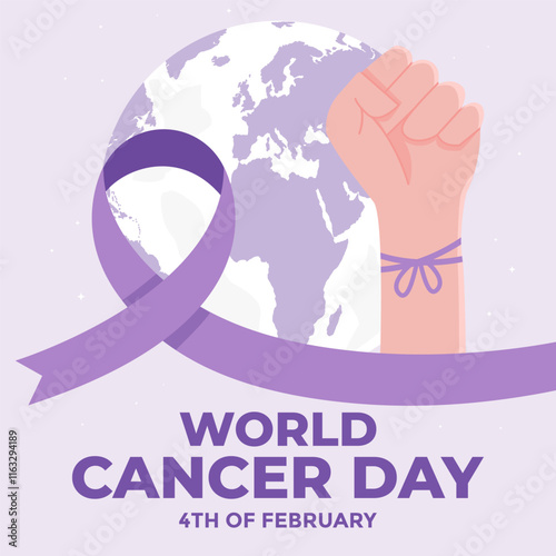 world cancer day illustration in flat design style