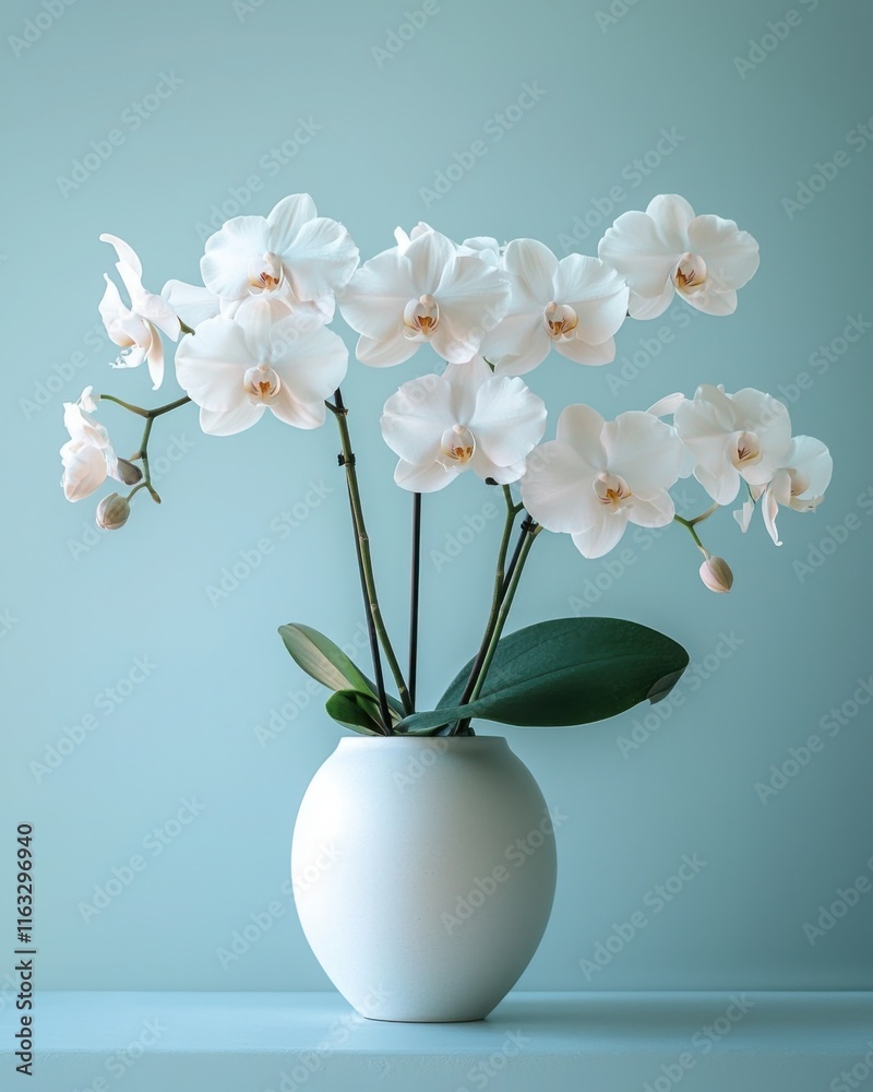 Elegant White Orchids in Minimalistic Vase – Modern Floral Home Decor Elegant White Orchids in Minimalistic Vase – Modern Floral Home Decor