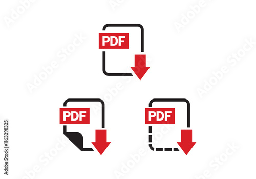 Pdf file download icon vector illustration on background