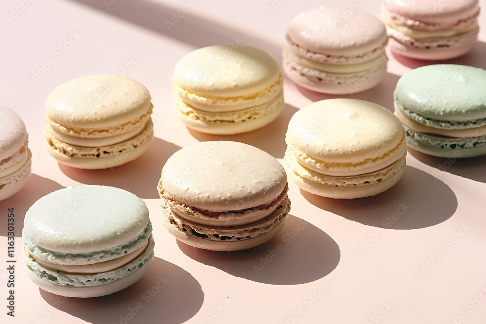 Pastel Macarons Delight Sweet French Delicacies, Colorful Treats Pastel Macarons Delight Sweet French Delicacies, Colorful Treats