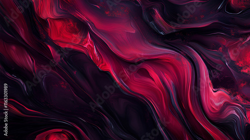 Black dark deep red burgundy cherry maroon crimson abstract background. Silk satin velvet fabric. Elegant luxury rich. Curtain drapery fold line wave flow