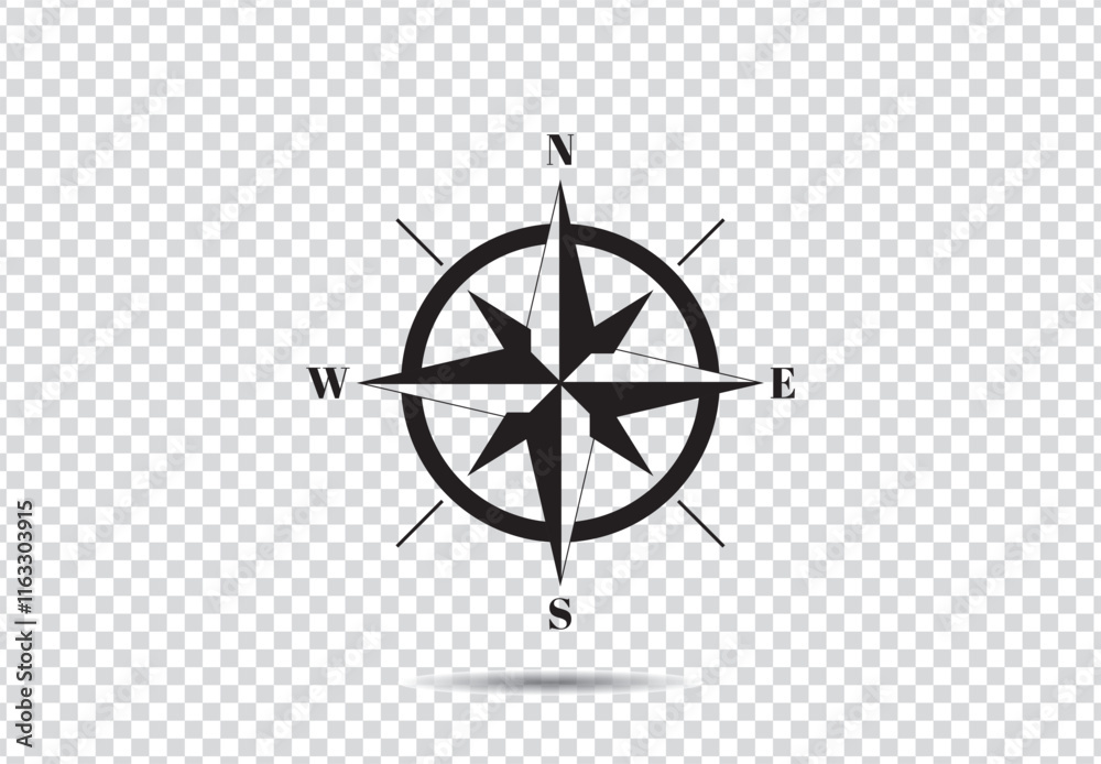 Compass icon vector illustration on background Compass icon vector illustration on background