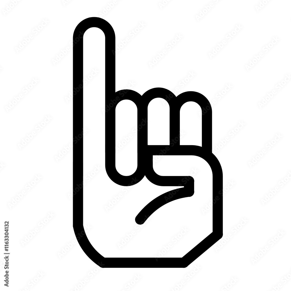Little finger icon in black, outline style and transparent background Little finger icon in black, outline style and transparent background