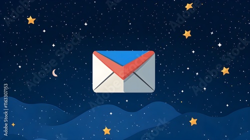 Gmail Envelope in Night Sky photo