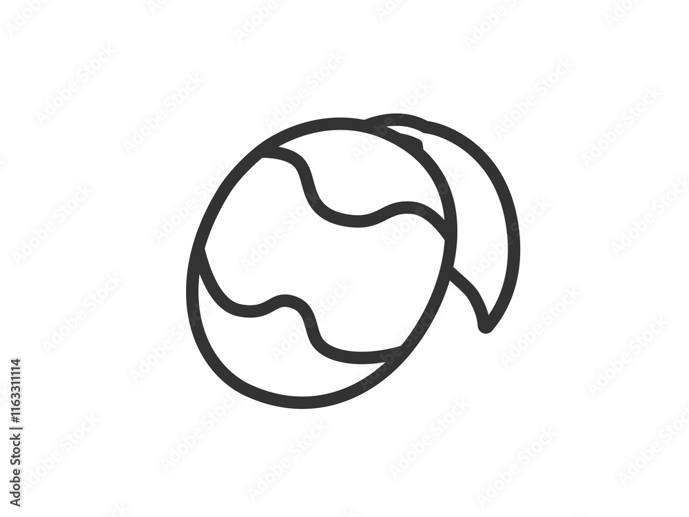 マンゴーフルーツのアイコン(線画)のイラスト マンゴーフルーツのアイコン(線画)のイラスト