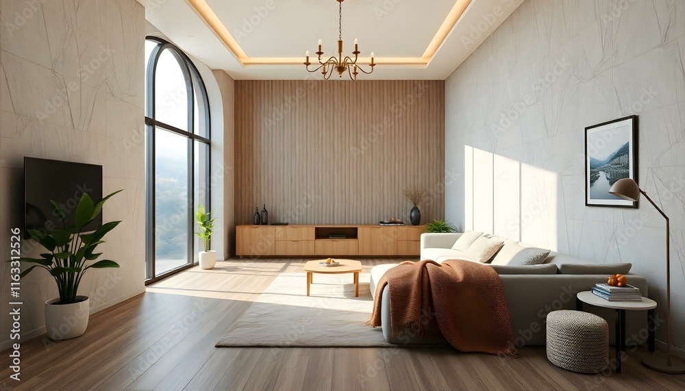 Fototapeta premium Modern Living Room with Natural Light