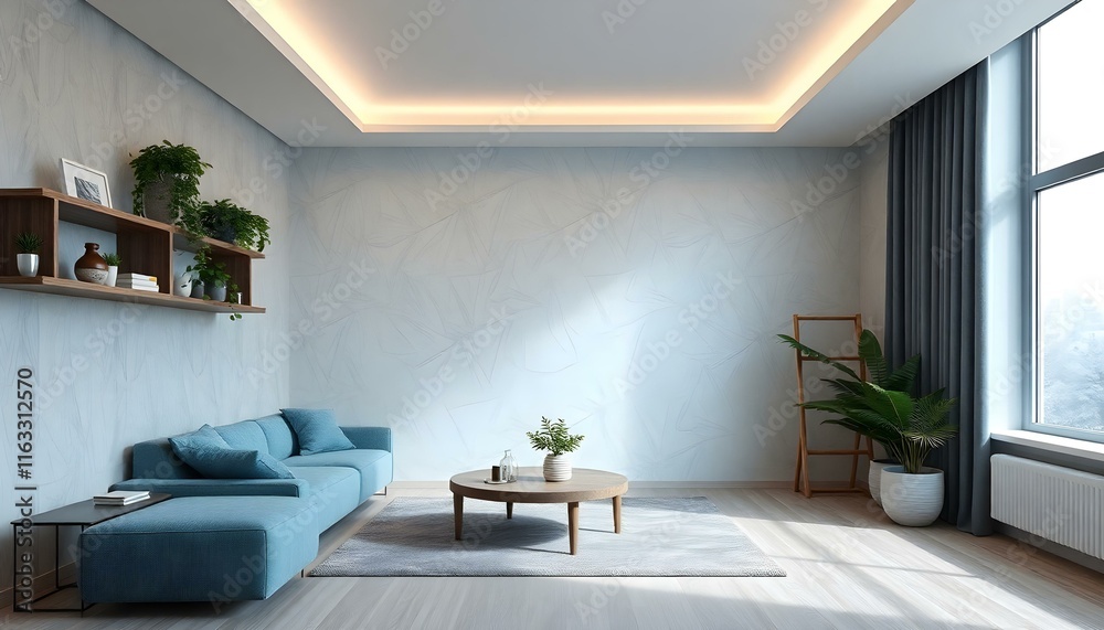 Fototapeta premium Modern minimalist living room design