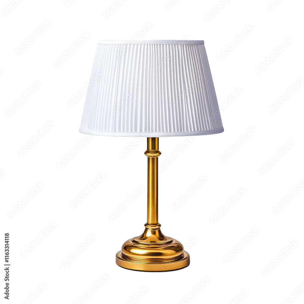 Elegant Golden Base Bedside Lamp with White Shade Elegant Golden Base Bedside Lamp with White Shade