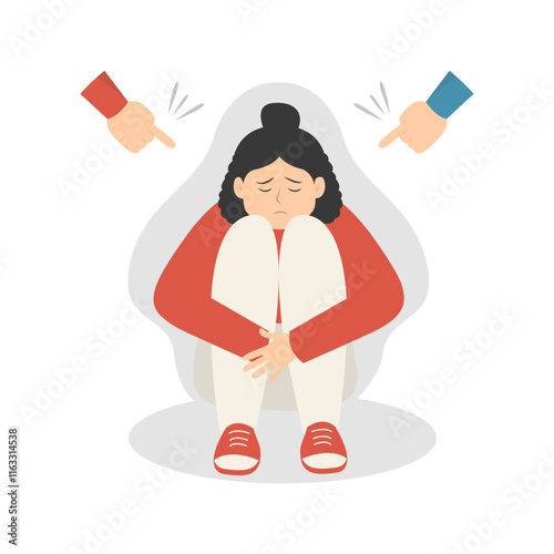 People Depressed Illustration on White Background. Vector Cartoon Character