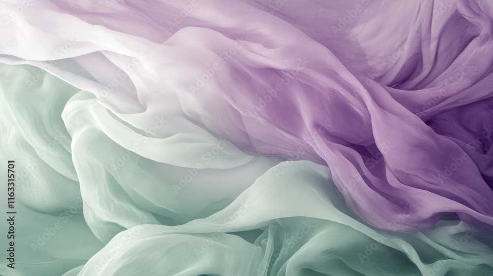 Obraz premium A dreamy abstract background featuring soft dusty lavender and sage green hues, softly flowing into each other