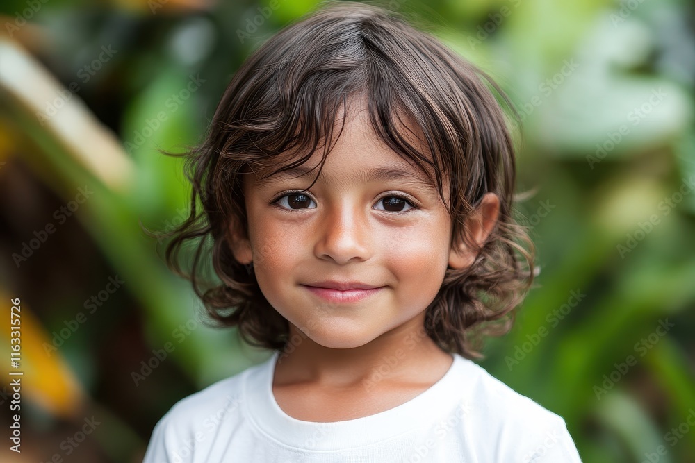 Adorable toddler with curly brown hair smiles. Perfect for themes of childhood, innocence, and joy. Adorable toddler with curly brown hair smiles. Perfect for themes of childhood, innocence, and joy.
