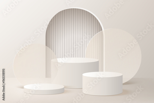 3D vector podium set with lighting and shadow, studio displays, 3d abstract background, modern and minimal art