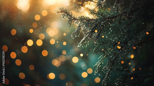 Soft and dreamy bokeh background with blurred lights for elegant design photo