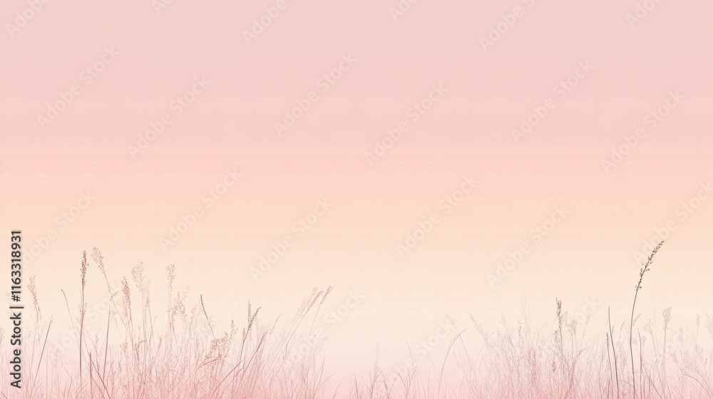 Obraz premium A minimalistic design featuring dusty rose and muted peach tones blended seamlessly into a soft pastel gradient