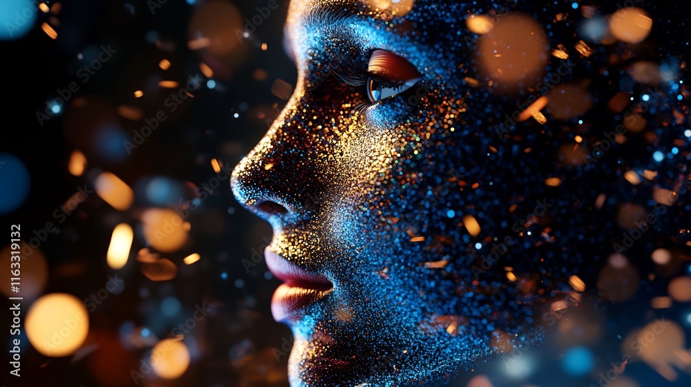 Sparkling Celestial Beauty: A Glittering Portrait Sparkling Celestial Beauty: A Glittering Portrait