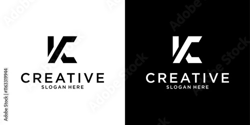KC or CK initial letter logo design vector
