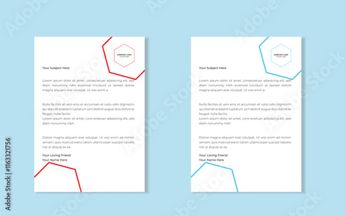 Clean and professional corporate company business letterhead template design with color variation bundle
