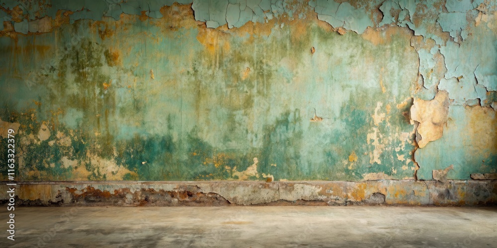 Fototapeta premium Aged Wall and Floor with Peeling Paint and Distressed Texture