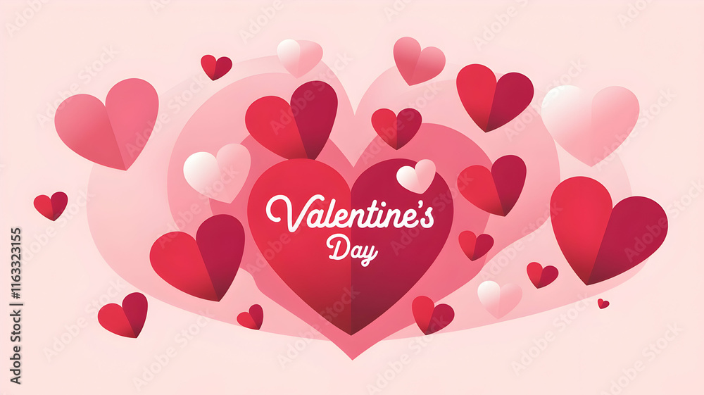 Valentine's Day background or heart background composed of pink heart shapes Valentine's Day background or heart background composed of pink heart shapes