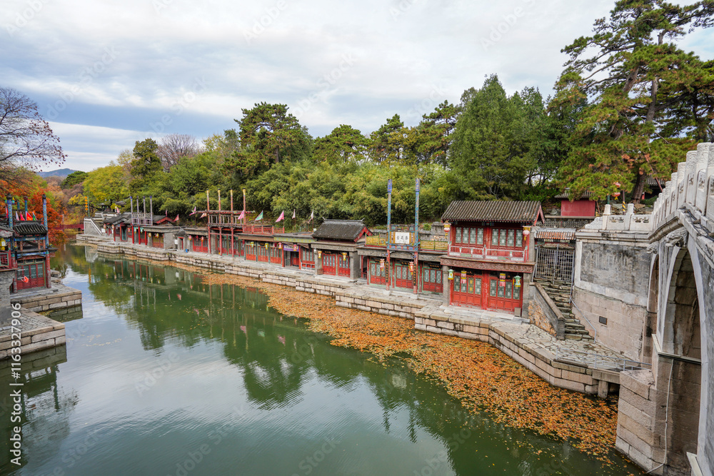 Scenery of Suzhou Street, Summer Palace, Beijing.