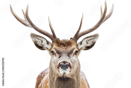 Deer antlers on white background photo