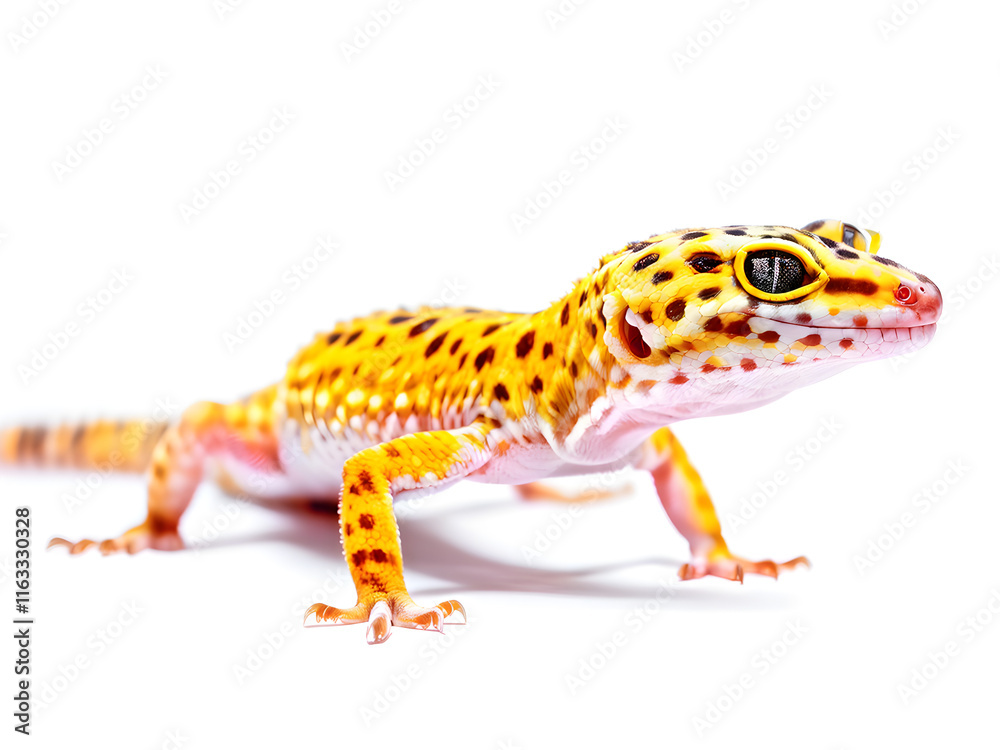 A leopard gecko isolated on a white background A leopard gecko isolated on a white background