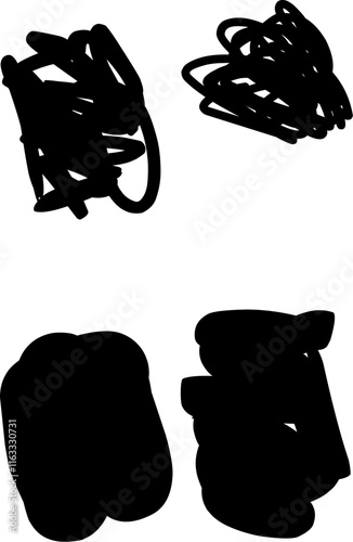 dark black sketch grunge paint brush template. black brush stroke in doodle style