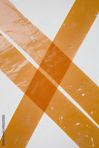 Construction tape on white background photo