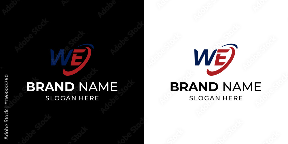 Creative WE Letter Logo with Abstract Illustration, Design Inspiration, Vector, Icon Creative WE Letter Logo with Abstract Illustration, Design Inspiration, Vector, Icon