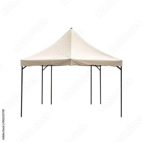 White tent with a black pole. photo