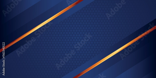 Modern luxury dark blue geometric background shiny gold glitter