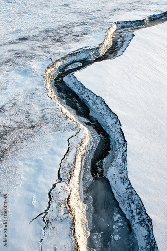 Meltwater stream carving through a polar ice sheet photo