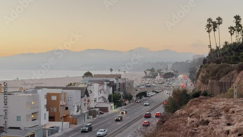Santa Monica, Venice Beach, Marina Del Rey in this aerial shot of Los Angeles