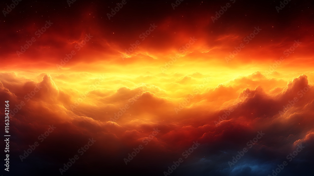 Fototapeta premium Fiery Celestial Cloudscape Awe Inspiring Cosmic Vista