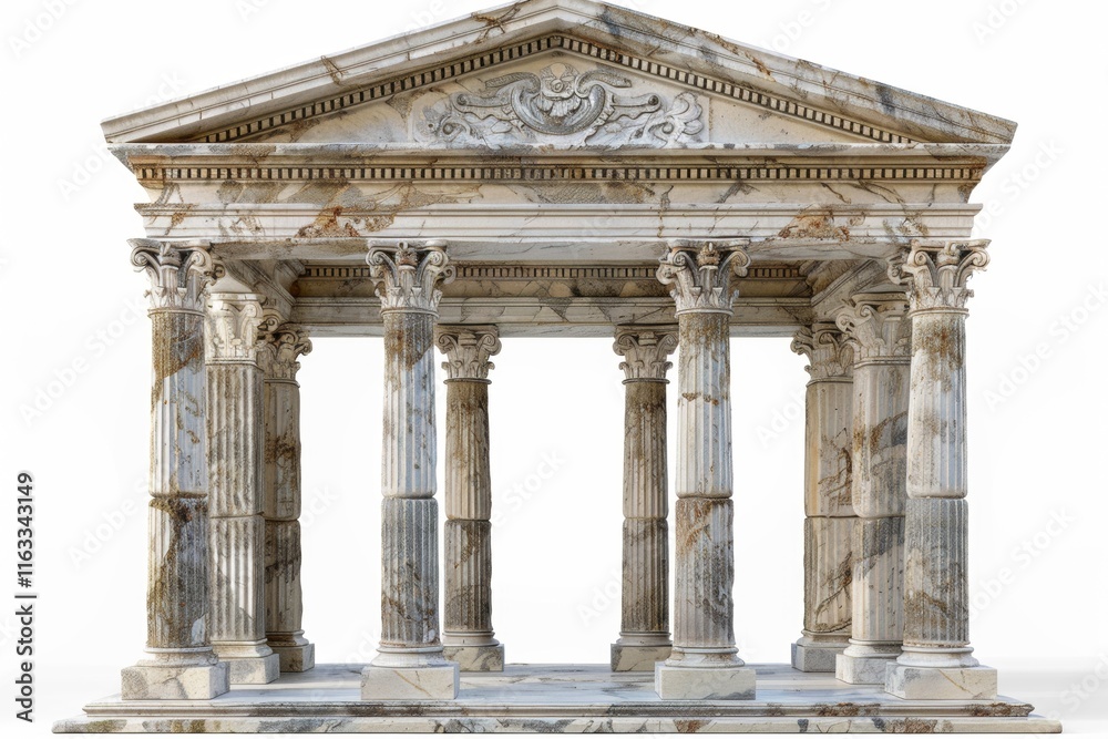 Naklejka premium Ancient Greek Marble Temple: Architectural Marvel