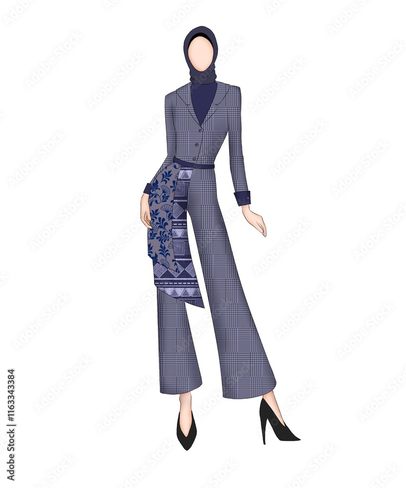 Fototapeta premium model in a dress This dress shows a combination of Indonesian culture and today's style and displays a combination of elegance and simplicity in one outfit