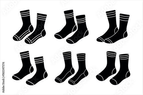 Black and White Socks Illustration Set