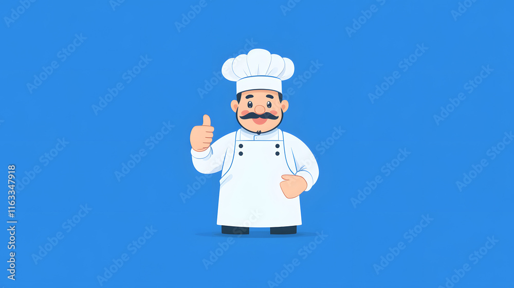 A cute chef giving a thumbs up in a simple flat icon style: Adorable cartoon illustration for food-related designs, apps, and branding.
A cute chef giving a thumbs up in a simple flat icon style: Adorable cartoon illustration for food-related designs, apps, and branding.