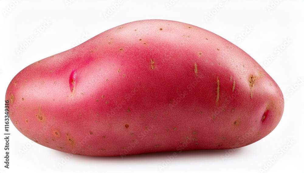 Isolated on white, a vibrant red potato with smooth skin is perfect for food photography. Isolated on white, a vibrant red potato with smooth skin is perfect for food photography.