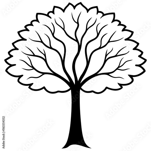 Abstract Tree Line Art for Modern Designs