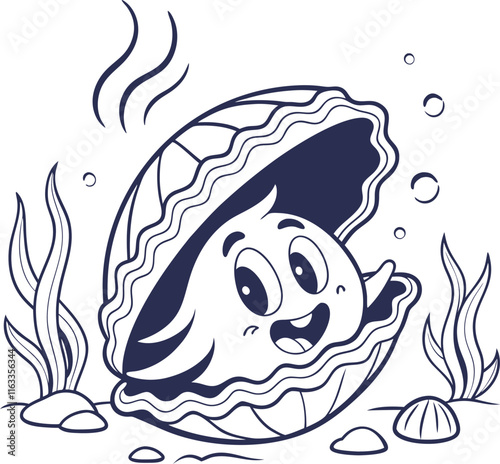 oyster silhouette vector illustration