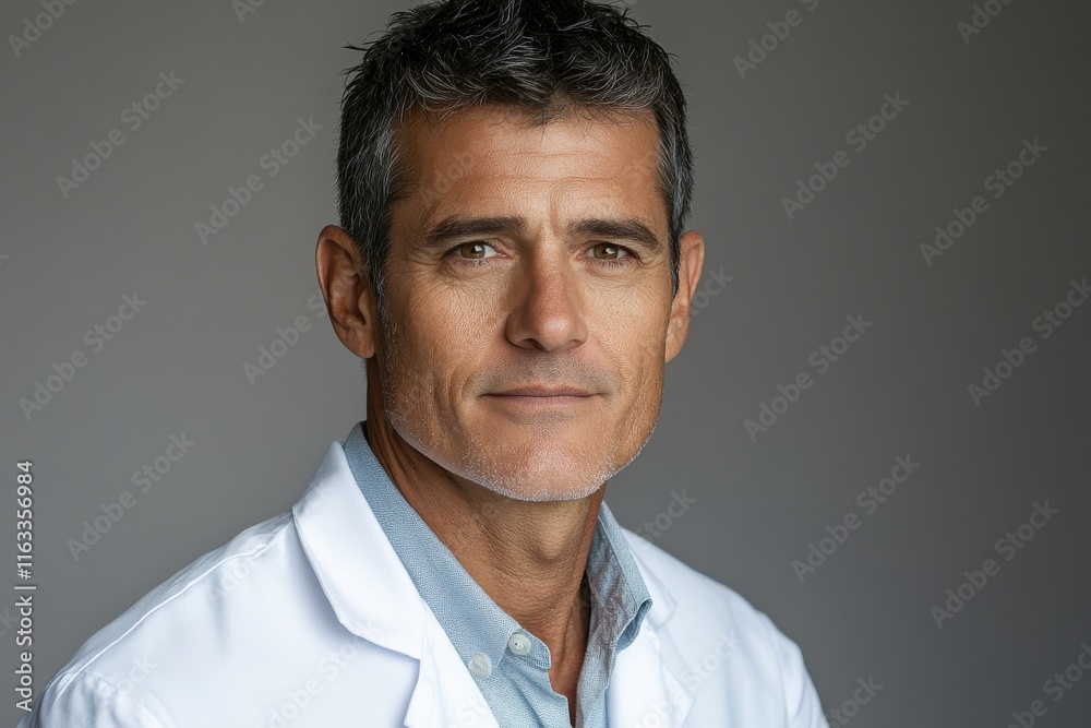 Confident Expert in Lab Coat with Soft Light Portrait